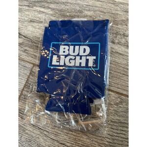 Bud Light Beer Can Cooler‎ Sleeve Koozie Carabiner Keychain Set NWT Game Day